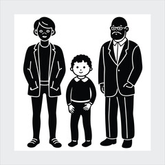 Three men vector illustration.