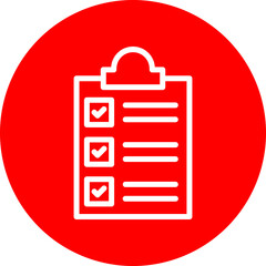 Checklist Vector Line White Circle Red