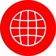 Worldwide Vector Line White Circle Red