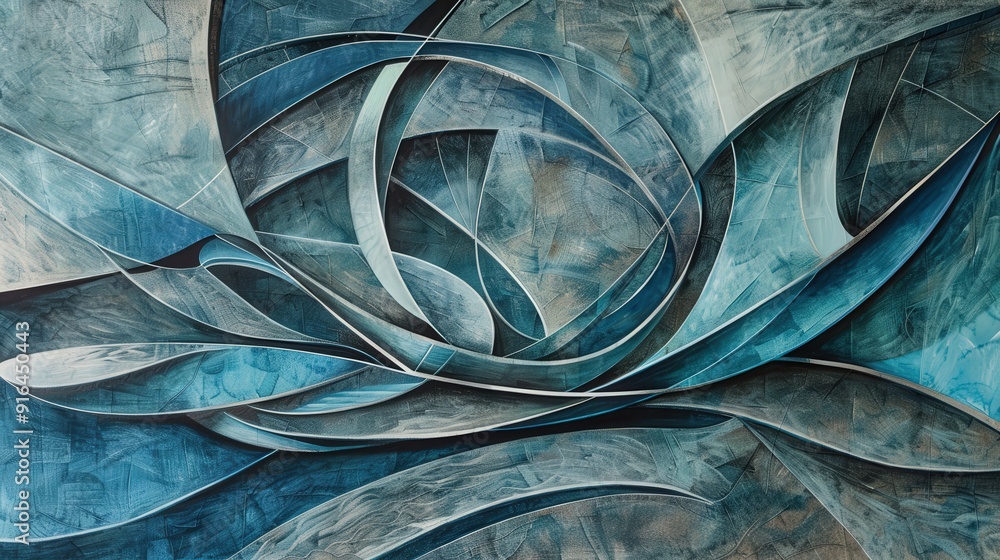 Aufkleber a symphony of lines and shapes converges, forming a harmonious composition that is both complex and 