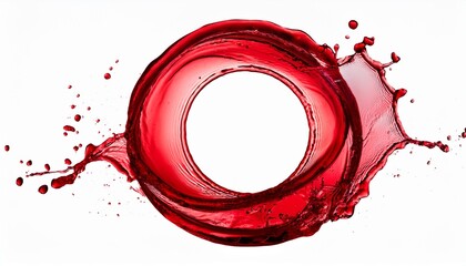 Red Painted Liquid Watercolor Circle: Transparent PNG for Artistic Use
