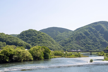 Asahi River in Okayama, Japan.