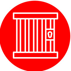 Prison Vector Line White Circle Red