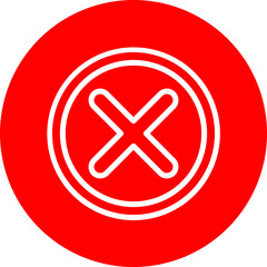 Rejection Vector Line White Circle Red