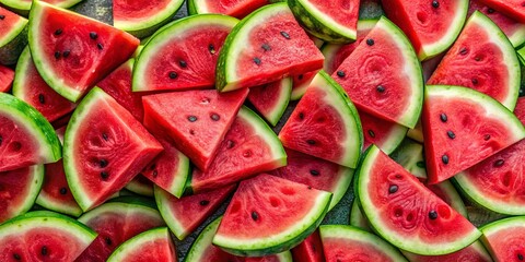 Watermelon slices piled up creating a refreshing background, summer, fruit, juicy, colorful, fresh, healthy, slices, red