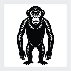 A chimpanzee standing vector illustration 