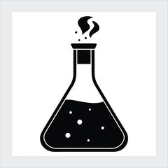  A flask with a chemical substance vector illustration 