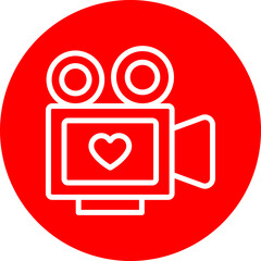 Wedding Video Vector Line White Circle Red