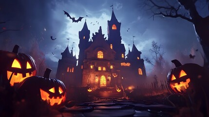 Castle place for Halloween party, All kinds of party supplies Halloween, Happy Halloween