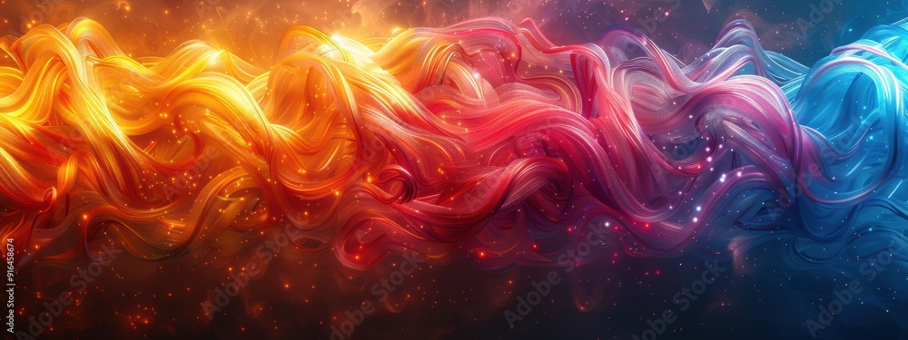 Poster tangled electrical wires vector: colorful abstract tangled wires in a vector style, highlighting cha