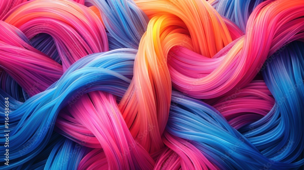 Poster tangled electrical wires vector: colorful abstract tangled wires in a vector style, highlighting cha