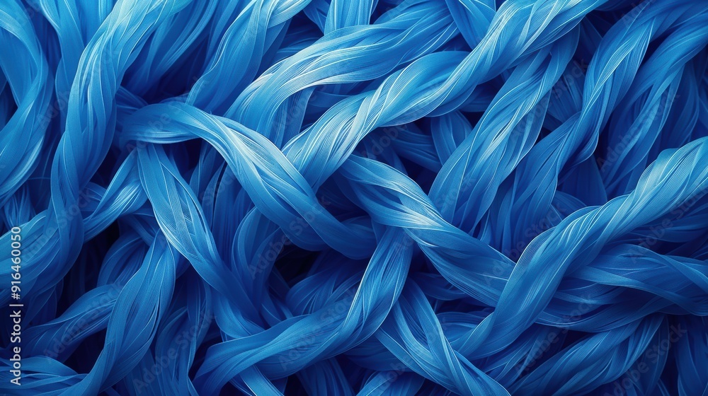 Aufkleber tangled electrical wires vector: blue abstract tangled wires in a vector style, highlighting chaos a