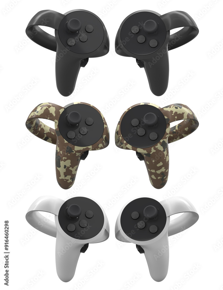 Poster virtual reality controllers for online and cloud gaming isolated on white background with clipping p