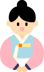 한복입고 인사하는 여자아이 상반신