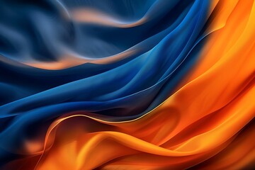 Obraz premium Abstract Blue and Orange Fabric