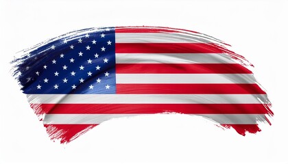 Obraz premium American Flag Brush Stroke: High-Quality PNG on White or Transparent Background