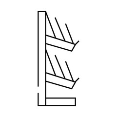 shelf with booklets line icon vector. shelf with booklets sign. isolated contour symbol black illustration