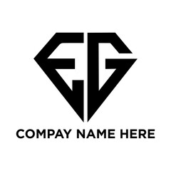 EG Dimond shape letter logo initials letter eg diamond logo design 