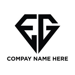 EG Dimond shape letter logo initials letter eg diamond logo design 