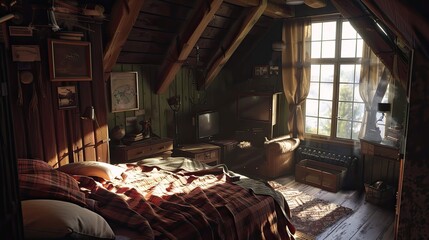 Old abandoned house in the dark