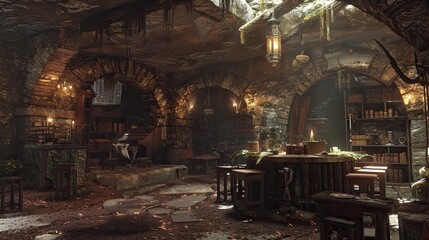 Old abandoned house in the dark