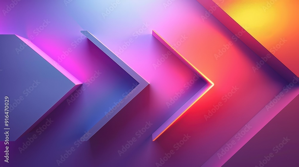 Poster create an arrow design that incorporates a gradient color scheme. how does the gradient enhance the 
