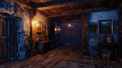 Fireplace in the old house