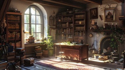 Fireplace in the old house