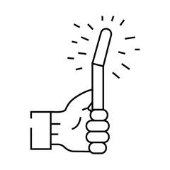glow stick line icon vector. glow stick sign. isolated contour symbol black illustration
