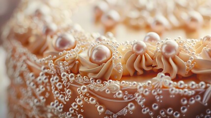 Elegant Cake Decorated with Pearls