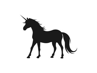 unicorn silhouette. good use for symbols, logos, icons, mascots, signs, or any design you want.