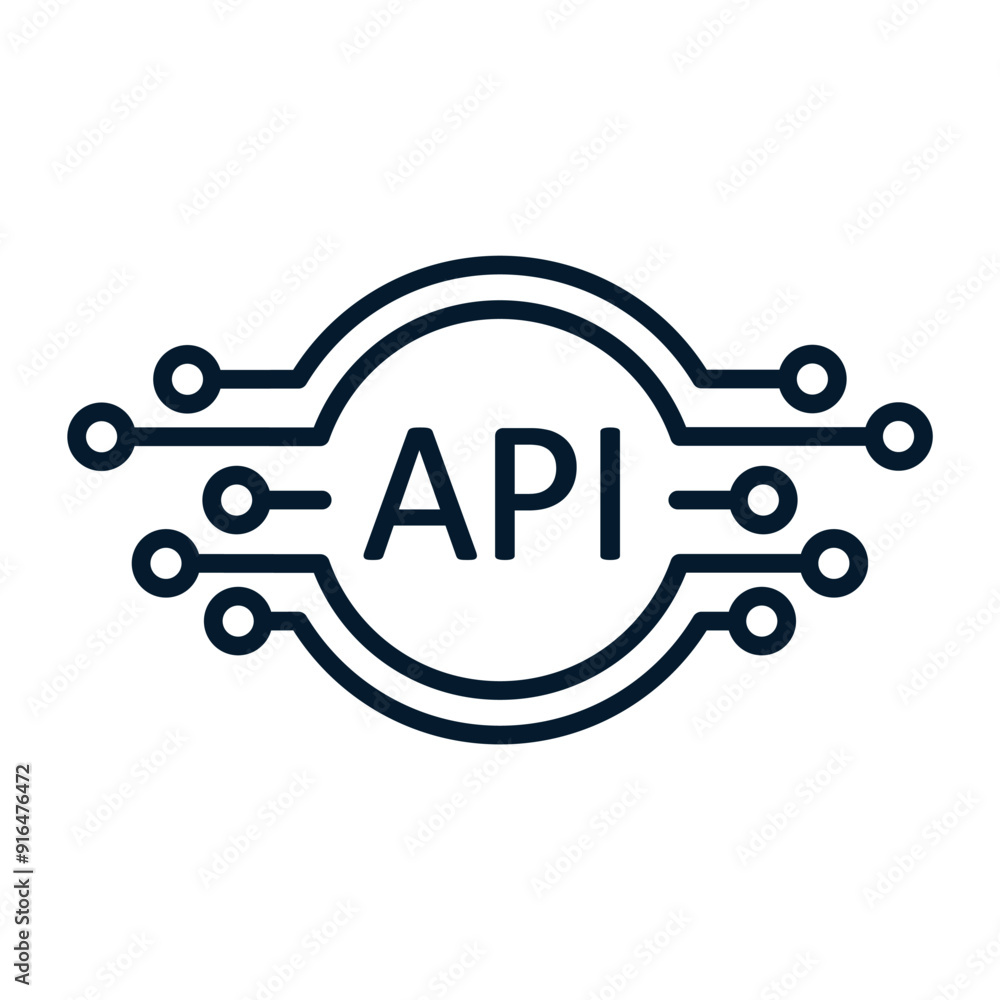 Poster api. vector linear icon isolated on white background.