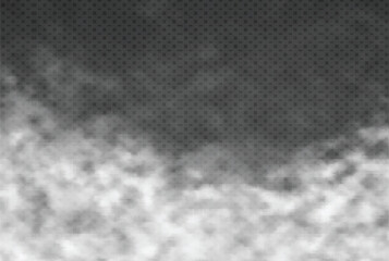 Fog smoke cloud isolated on transparent background. white smog effect closeup. vector illustration