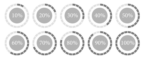 Grey circle 100 percent filling round pie chart template circular section graph diagram structure
