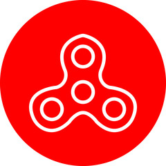 Spinner Vector Line White Circle Red