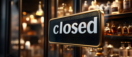 sign with text "closed" colorful modern business tag for premium fashionable product banner