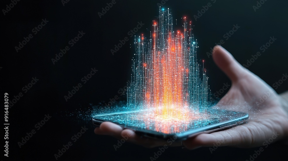 Poster a smartphone hologram that included encrypted data