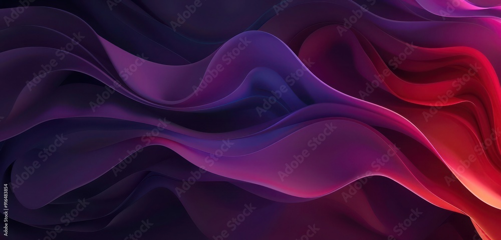 Poster abstract background, smooth gradient from dark amethyst purple to deep ruby red