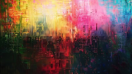 A background of digital glitch texture, vibrant pixelated distortions, colorful digital noise, fragmented and abstract look, hd quality, natural look. --ar 16:9 --v 6.0 --s 250 --style raw
