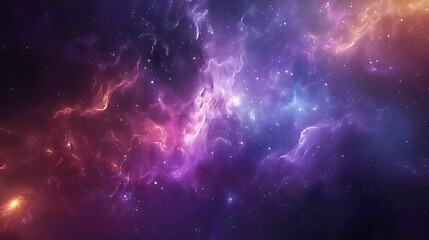 A background of galaxy nebula texture, deep space with vibrant stars, swirling nebulae, and colorful cosmic clouds, rich blues and purples, ethereal and mesmerizing look, hd quality, natural look.