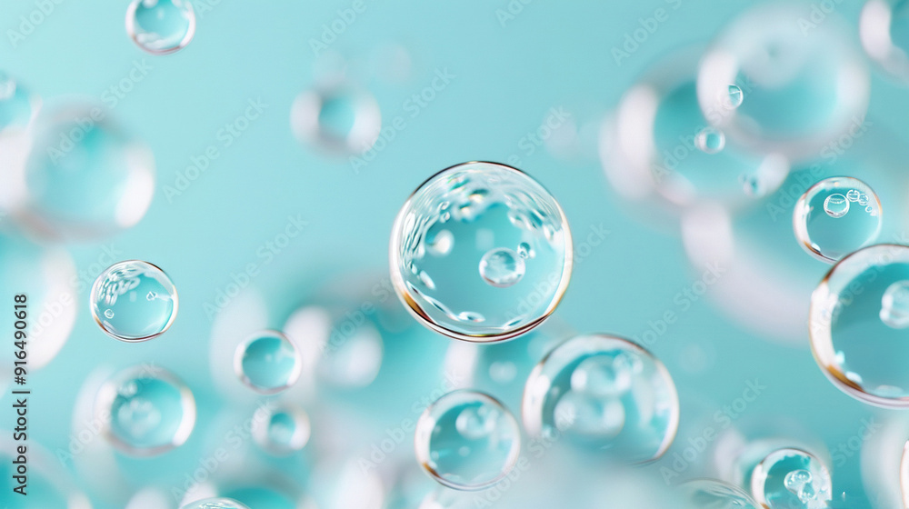 Poster bubbles float on blue/white background with minimal quantity