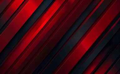 Obraz premium Red abstract background with diagonal lines and shadows on a black gradient background for a modern design for business presentation or social media banner. 