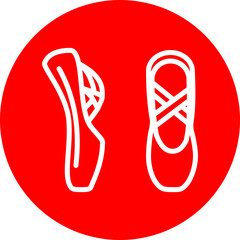 Ballet Vector Line White Circle Red