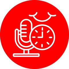 Standup Comedy Vector Line White Circle Red