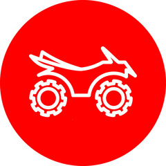 ATV Riding Vector Line White Circle Red