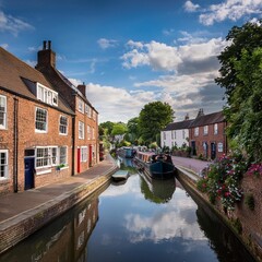 street in UK town, AI generated