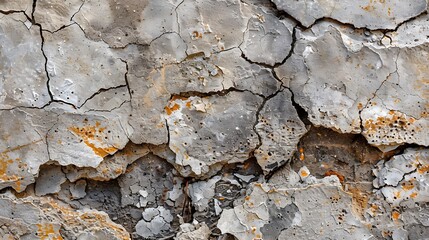 Fototapeta premium A background of rustic concrete texture, rough and uneven concrete with visible cracks and chips, distressed and rugged look, hd quality, natural look. --ar 16:9 --v 6.0 --s 250 --style raw