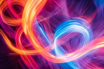 Close-up of light painting art with swirling patterns, illustrating creativity and expression