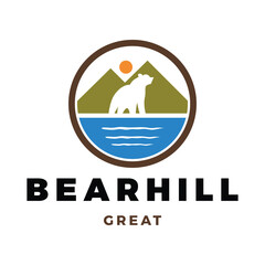 Bear Hill Icon Logo Design Template