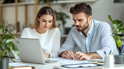 Couple Working Together on a Project Photo